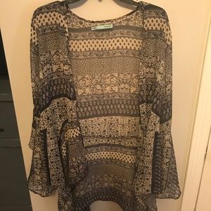 Navy and cream Maurices kimono/cardigan